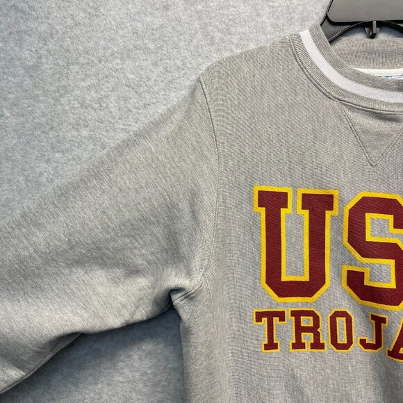 USC Trojans Champion Reverse Weave Sweatshirt Men Small Vintage Gray Long Sleeve - Picture 4 of 14